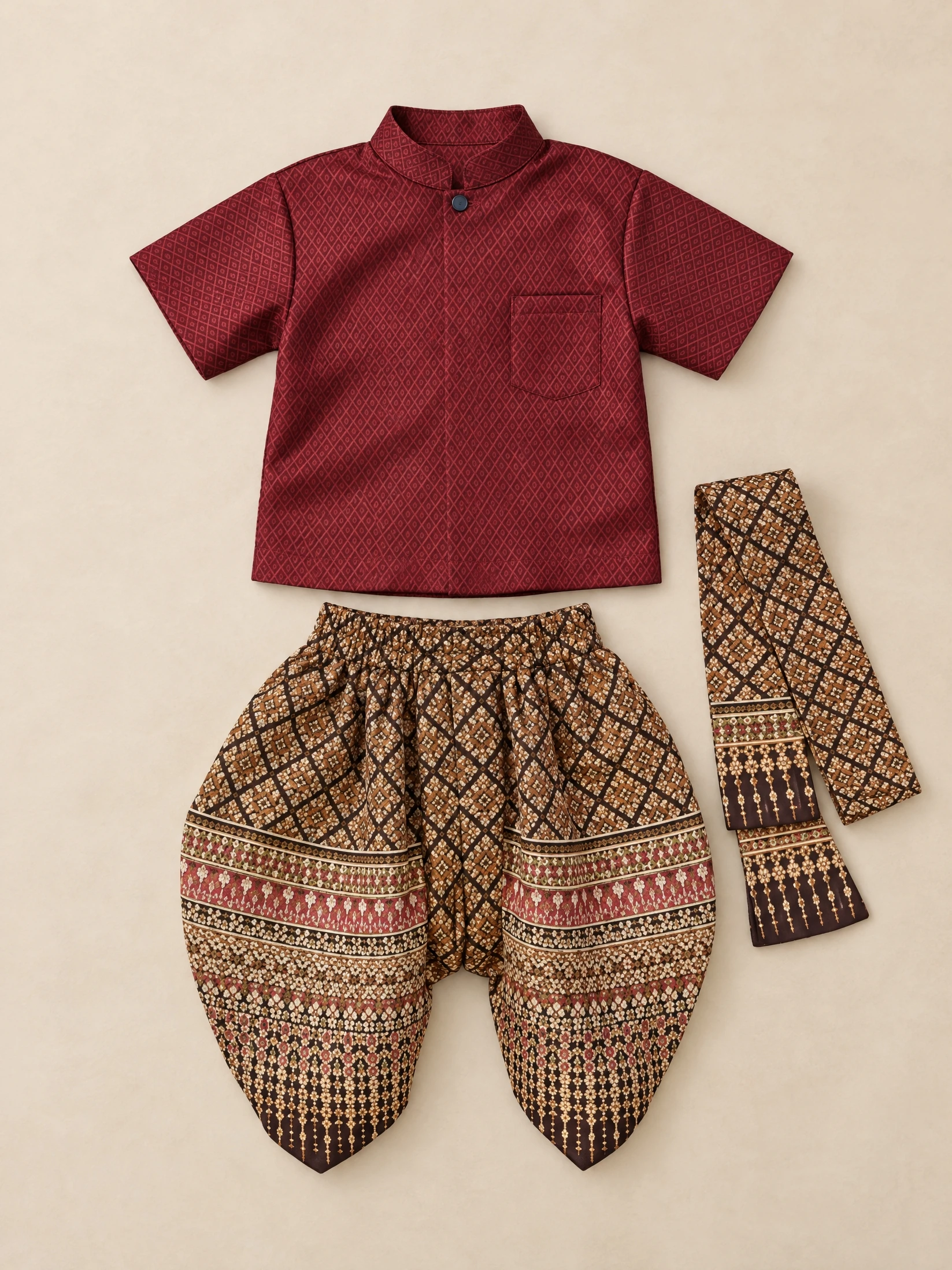 kittiphat burgundy brown flat