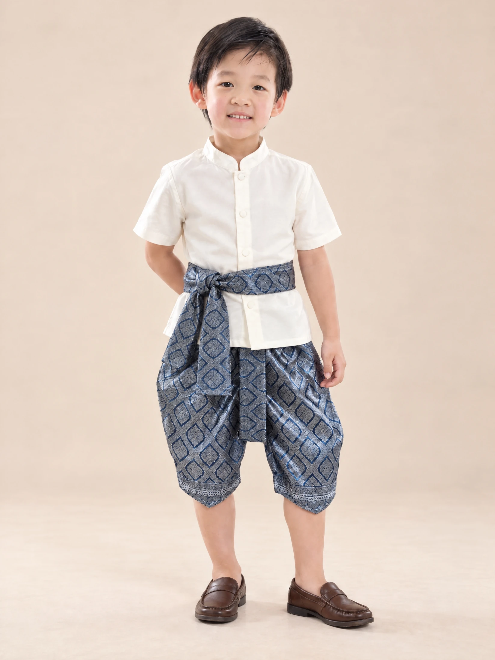 Anawin blue waist sash front