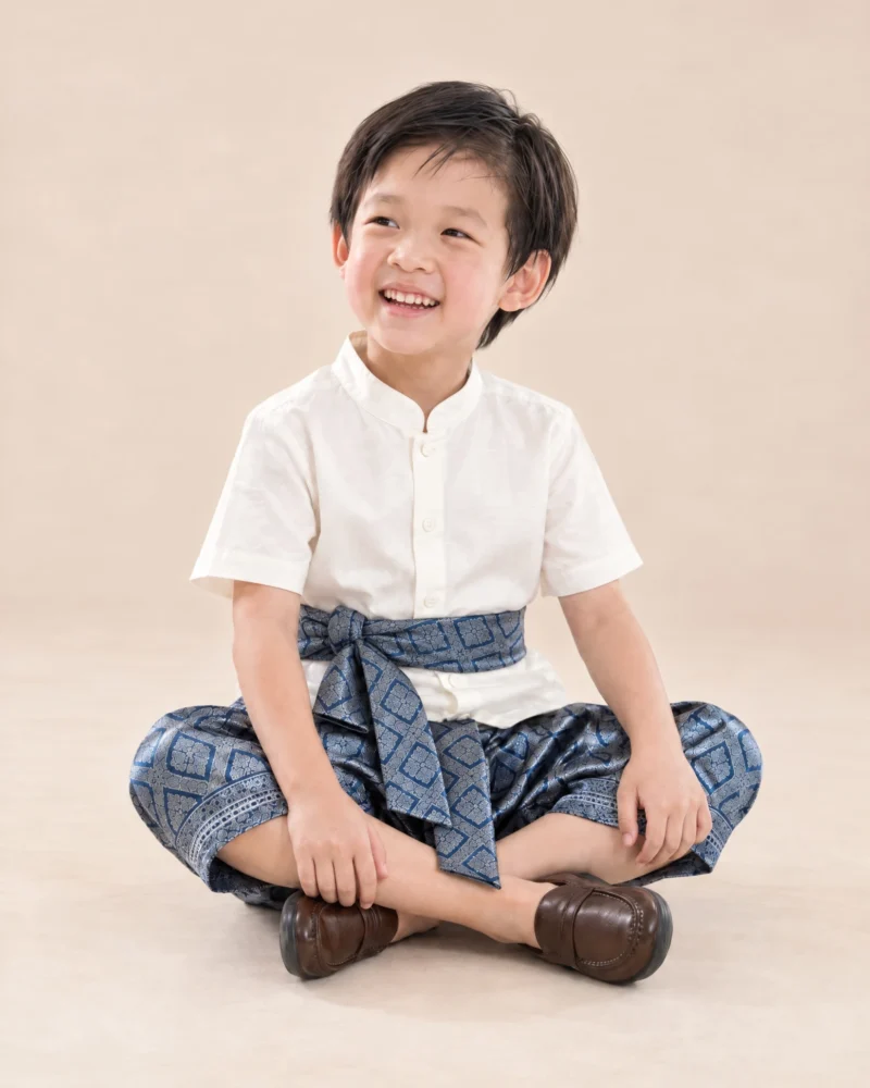 Anawin blue waist sash natural