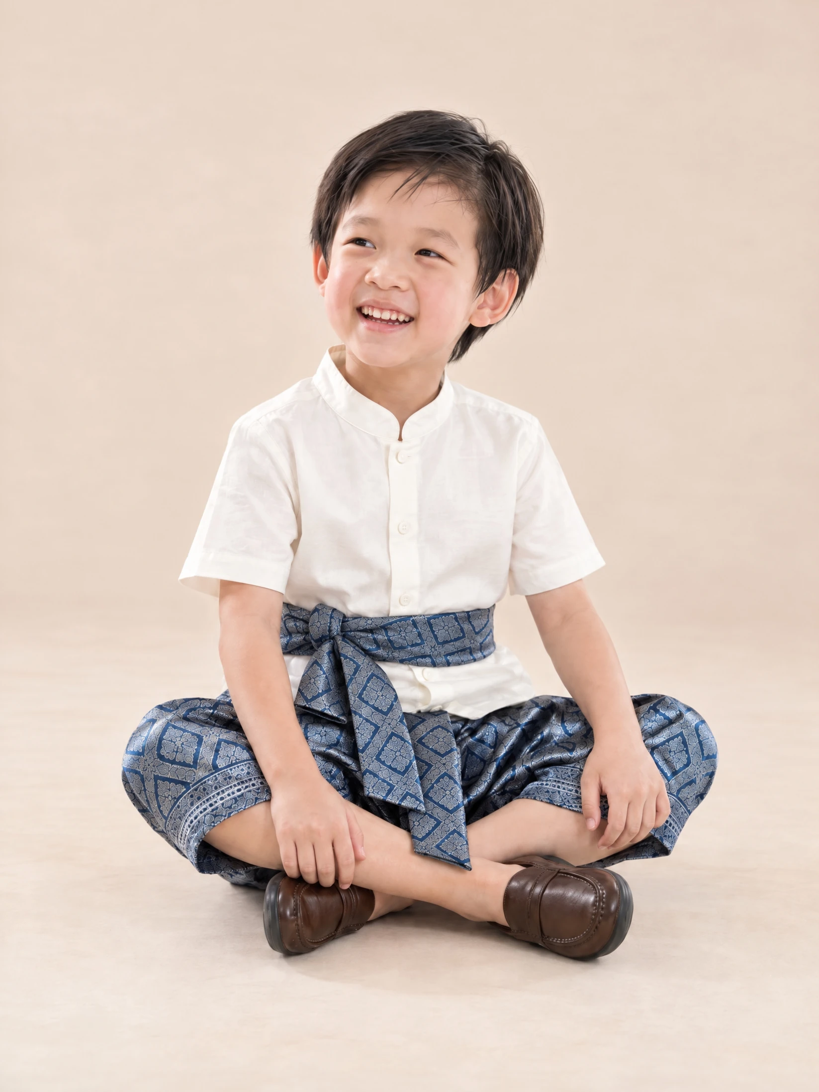 Anawin blue waist sash natural