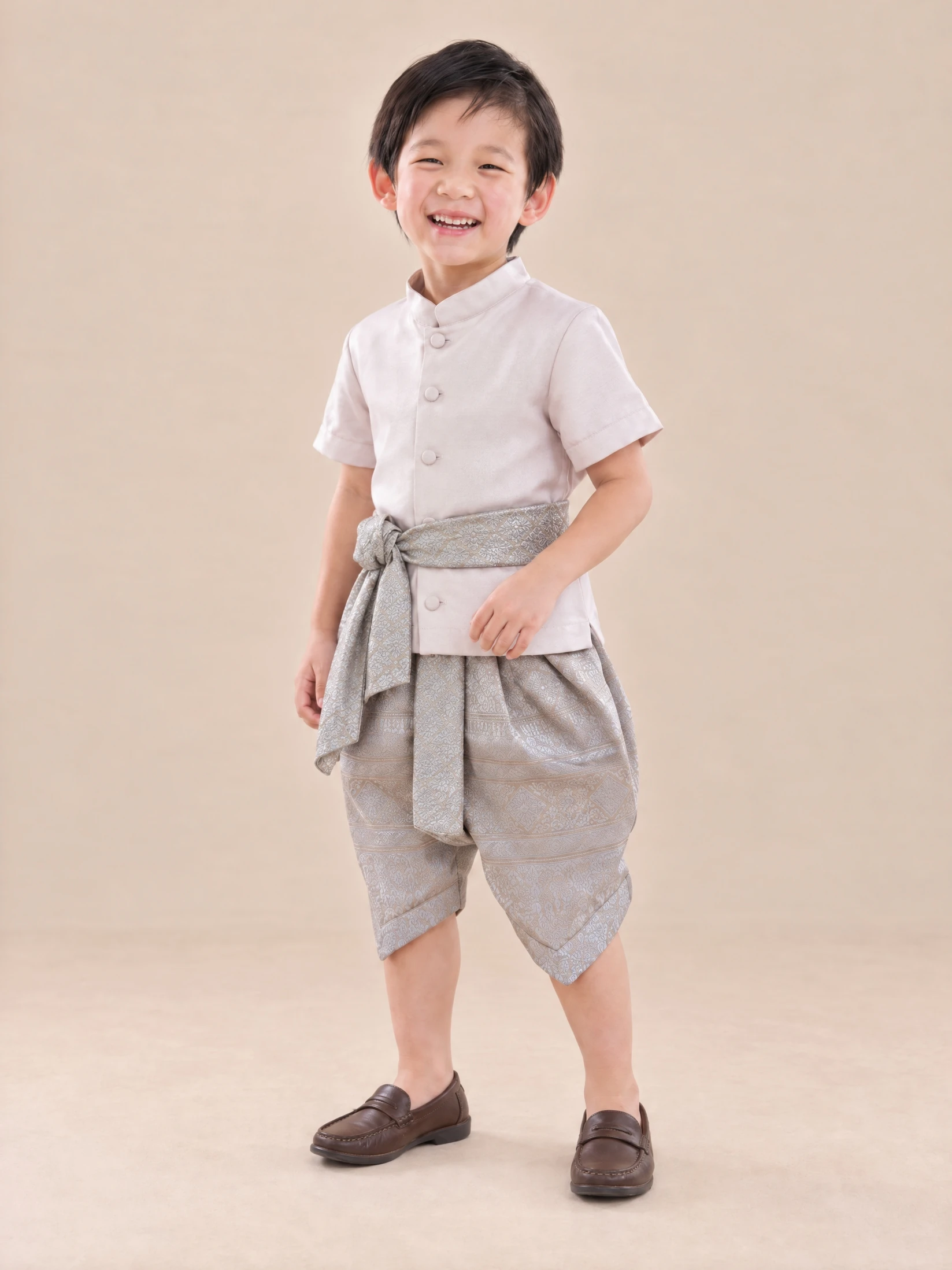 Thanakorn beige waist sash natural