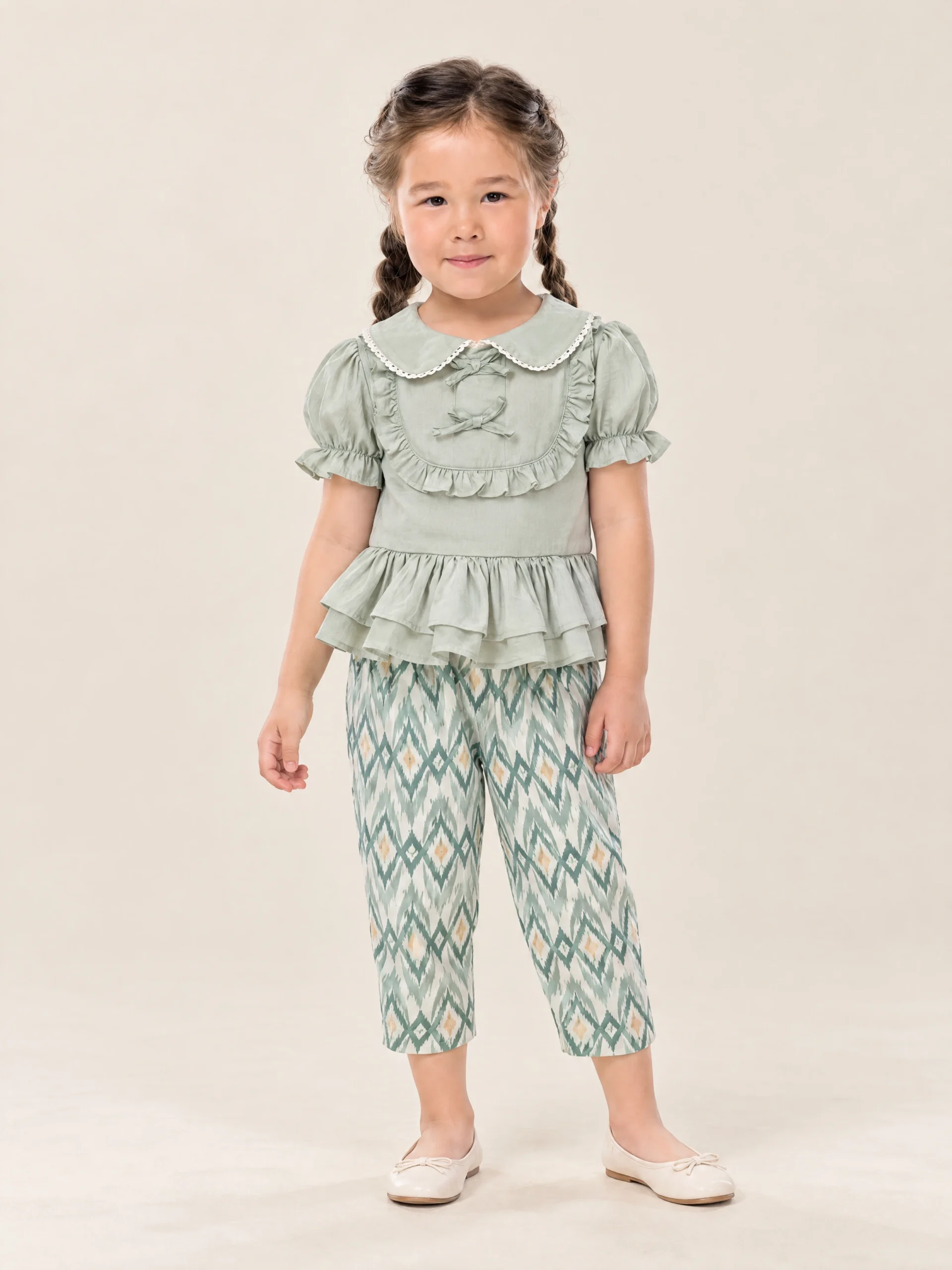 Sirinapa Girls' Thai Blouse & Chong Kraben Set - Image 5