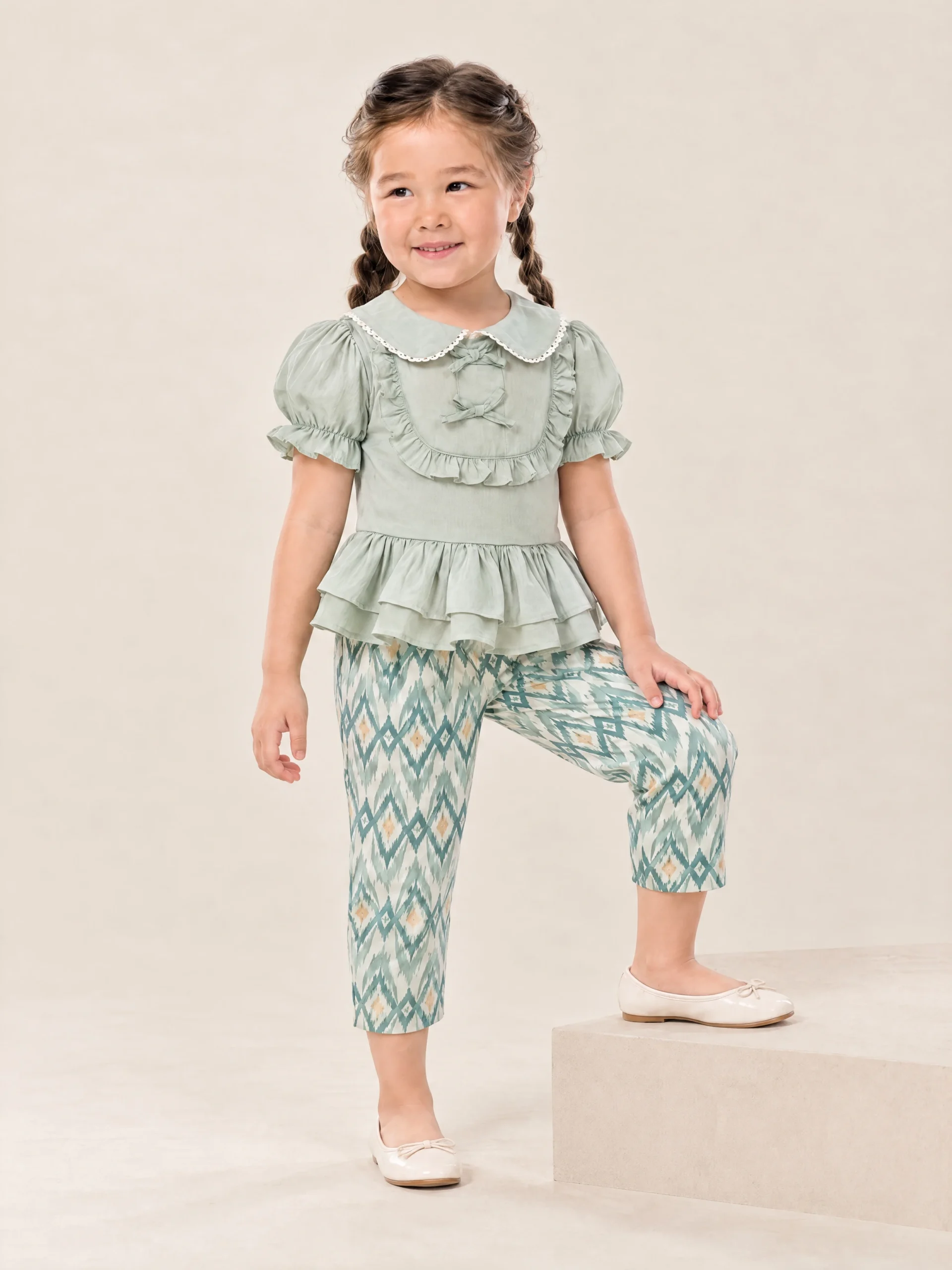 Sirinapa Girls' Thai Blouse & Chong Kraben Set - Image 6